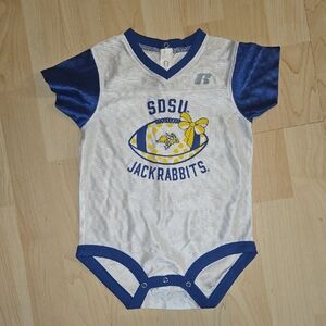 SDSU Jackrabbits Bow Football Russell 12M Baby Onesie